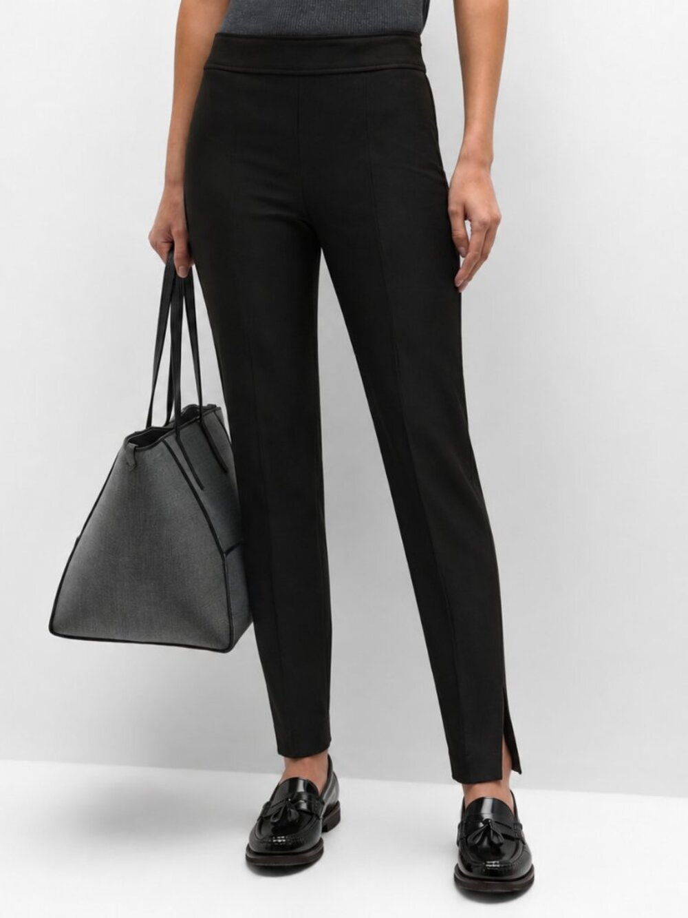 Brunello Cucinelli Black Monili Pants Cotton Gabardine Straight Leg Pant Size 4